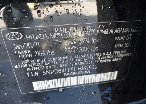 2017 Hyundai Elantra Value Edition from USA, damaged, VIN 5NPD84LF5HH182830